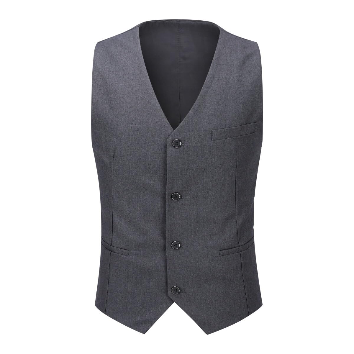 YOUTHUP Abito da Uomo Slim Fit a 3 Pezzi con Risvolto a Scialle Elegante Giacca da Smoking da Sposa con Gilet,Grigio,S