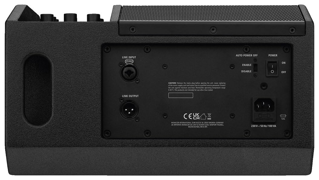 IMG STAGELINE Flat-M8 Aktive PA-Bühnenmonitorbox, 300W, schwarz