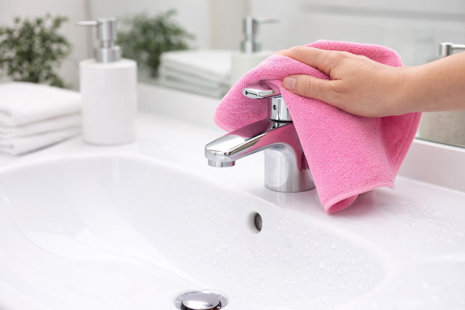 Bayli 200 Stück Mikrofasertücher 38x38 cm – Putztuch Poliertuch 210 g/m² für Autopflege, Fenster, Haushalt & Gewerbe – Farbe Rosa