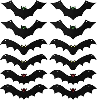 Halloween Hanging Bats Decorations Outdoor, 12 Pcs 3D Bats Wall Stickers