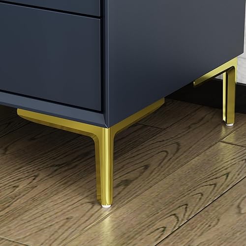 Miniatura 21 de Homsee Mesita de noche de 3 cajones, moderna mesita de noche con almacenamiento, mesa auxiliar versátil con patas de metal para dormitorio, sala de