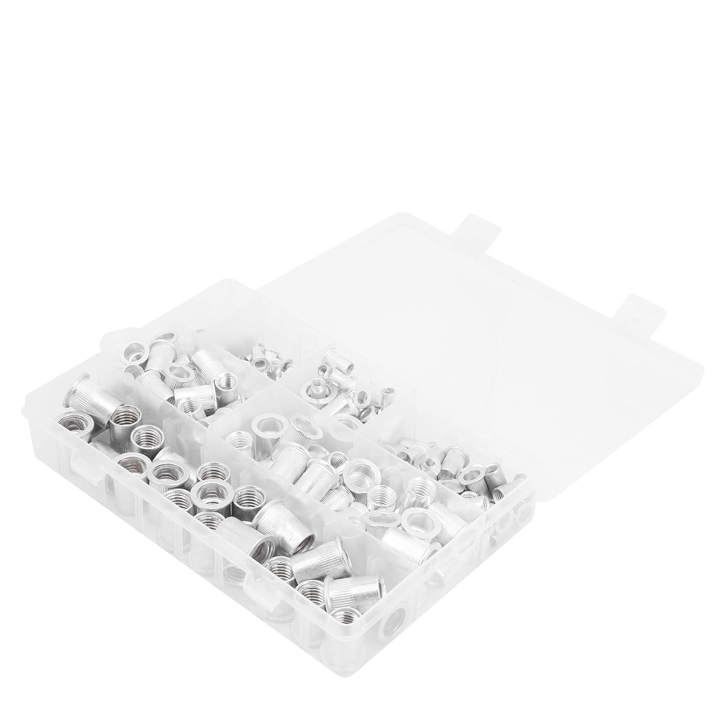 Aluminum Rivet Nut Insert Set, 175pcs M3 to M12 Assortment, Durable Lightweight Aluminum - Versatile Fastening Solution, Clear Threading, Ideal for Electromechanical and