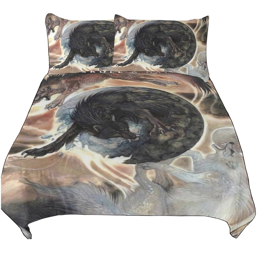 Parure de lit viking loup Skoll et Hati pour transformer l'ambiance d'une chambre ado ou adulte