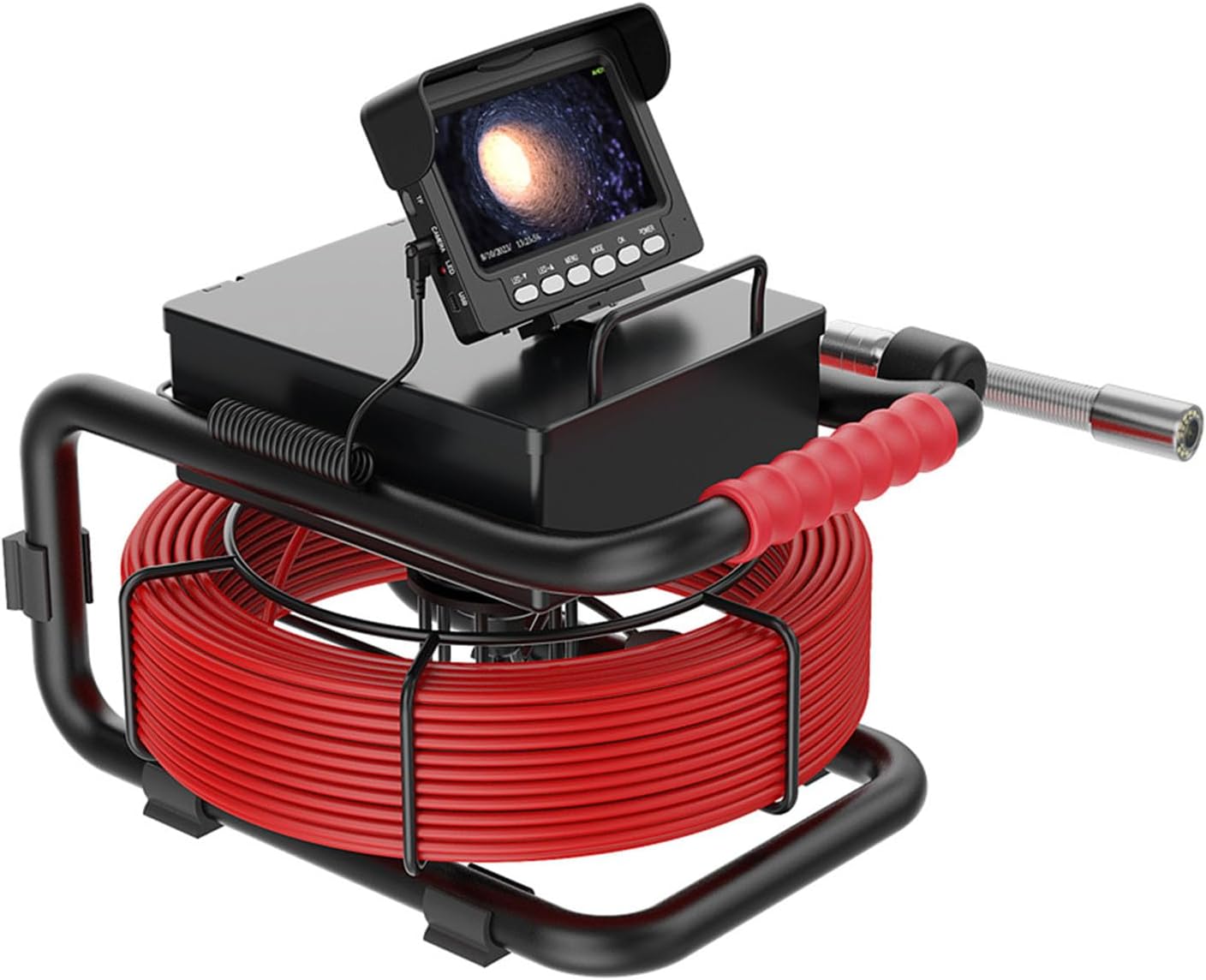 Sewer Camera, DVR Video Recording Pipe Video Inspection Camera, 4.3 Inch Monitor, Drain Sewer Pipe Industrial Borescope,30M