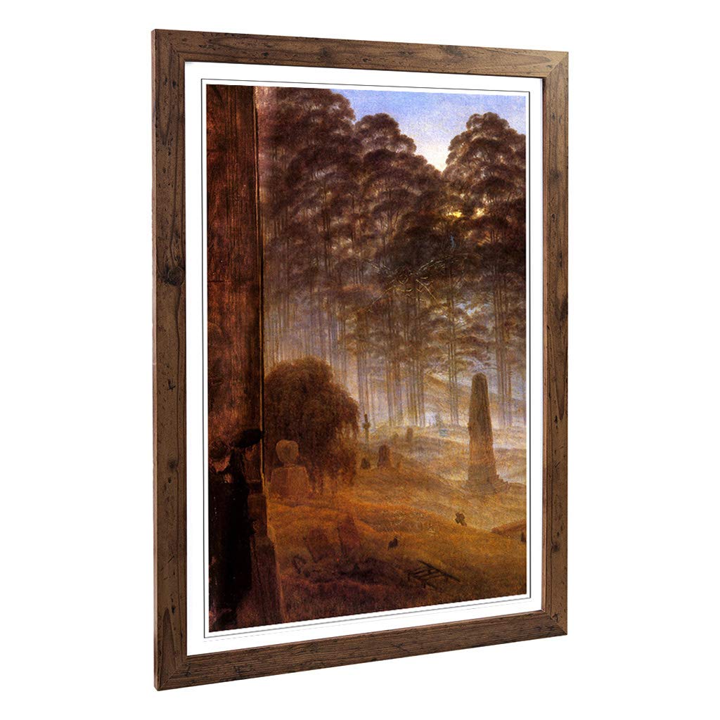 Big Box Art Framed Print of Friedrich Caspar David Landscape (2) Design | Wall Art Picture | Home Decor for Kitchen, Living Room, Bedroom, Hallway, Walnut, A2 / 24.5x18 Inch / 62x45cm