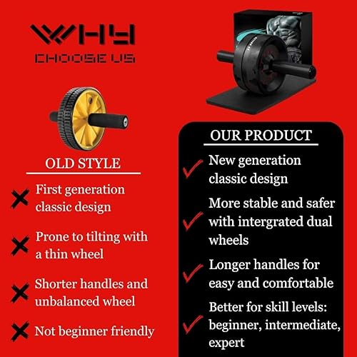 Miniatura 8 de Rueda de rodillo de abdominales premium con cuerda de saltar, conjunto de entrenamiento de abdominales para hombres y mujeres, equipo de fitness