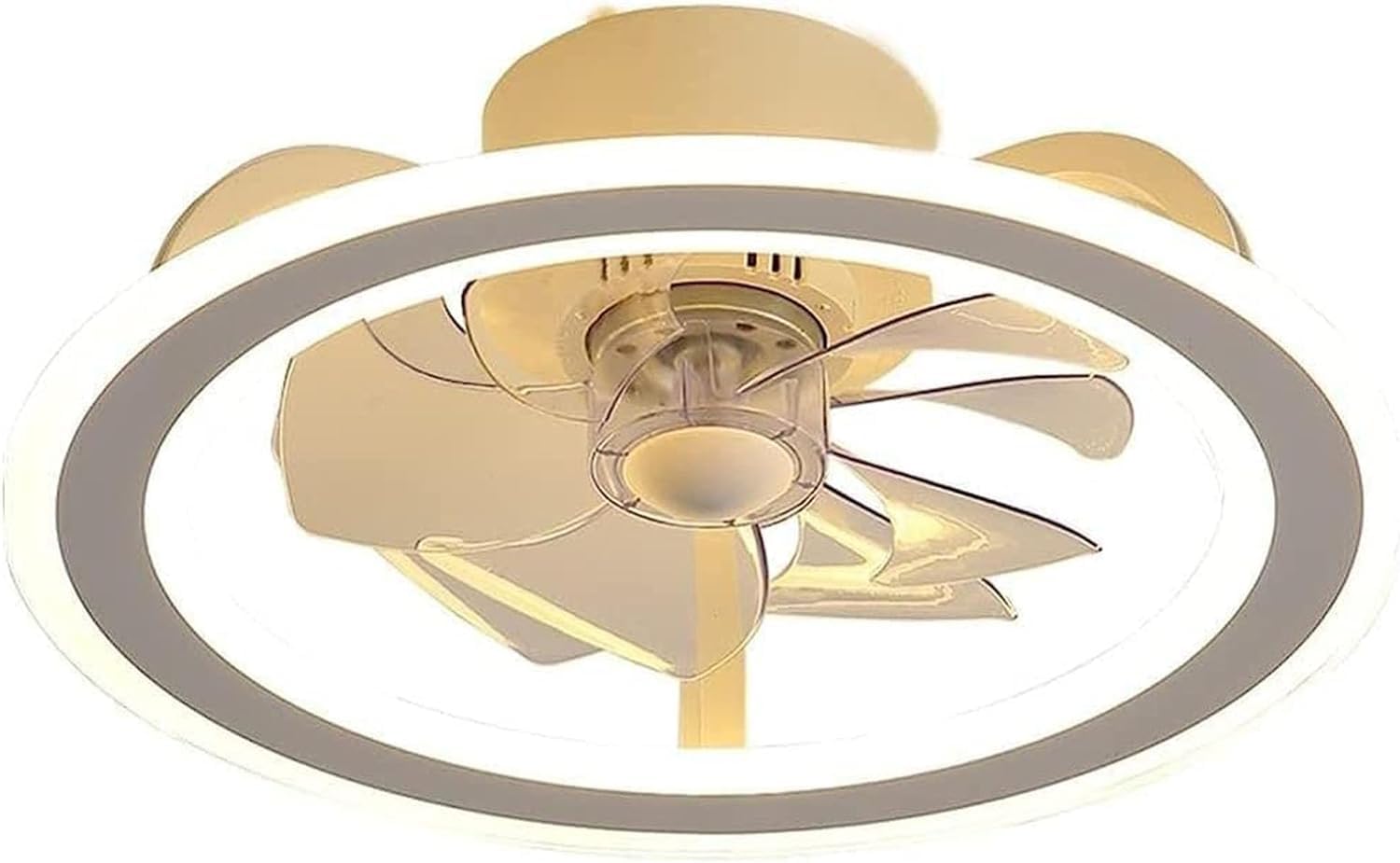 HXYSXHJUO Ceiling Fan Light 3 Speed Lamp Dimmable Timing Pendant Led with Remote Control Home Decoration(Color:White)