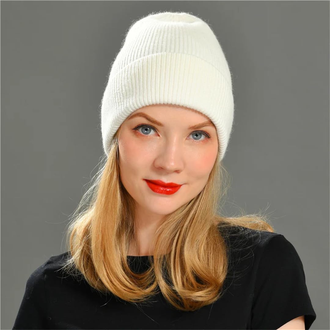 Gorros Unisex De Mezcla De Cachemira, Gorros Tejidos De Lana, Gorros Cálidos De Invierno Para Mujer, Capó