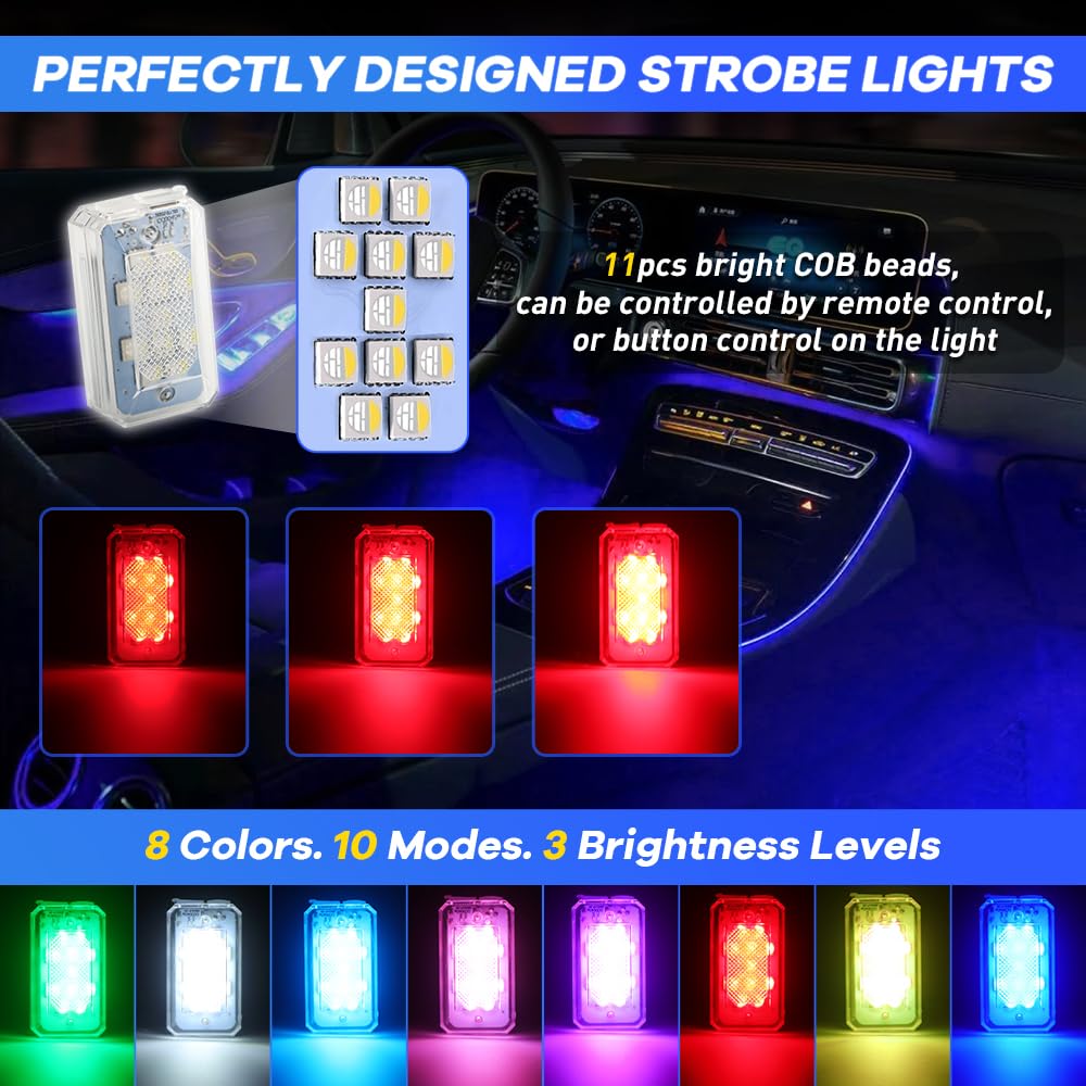 Lumières Stroboscopiques pour Drone, 8 Couleurs, étanches, Anti-Collision, avec télécommande, Stroboscope pour Drone, Chargement USB, pour Drone, Camion, Moto, vélo
