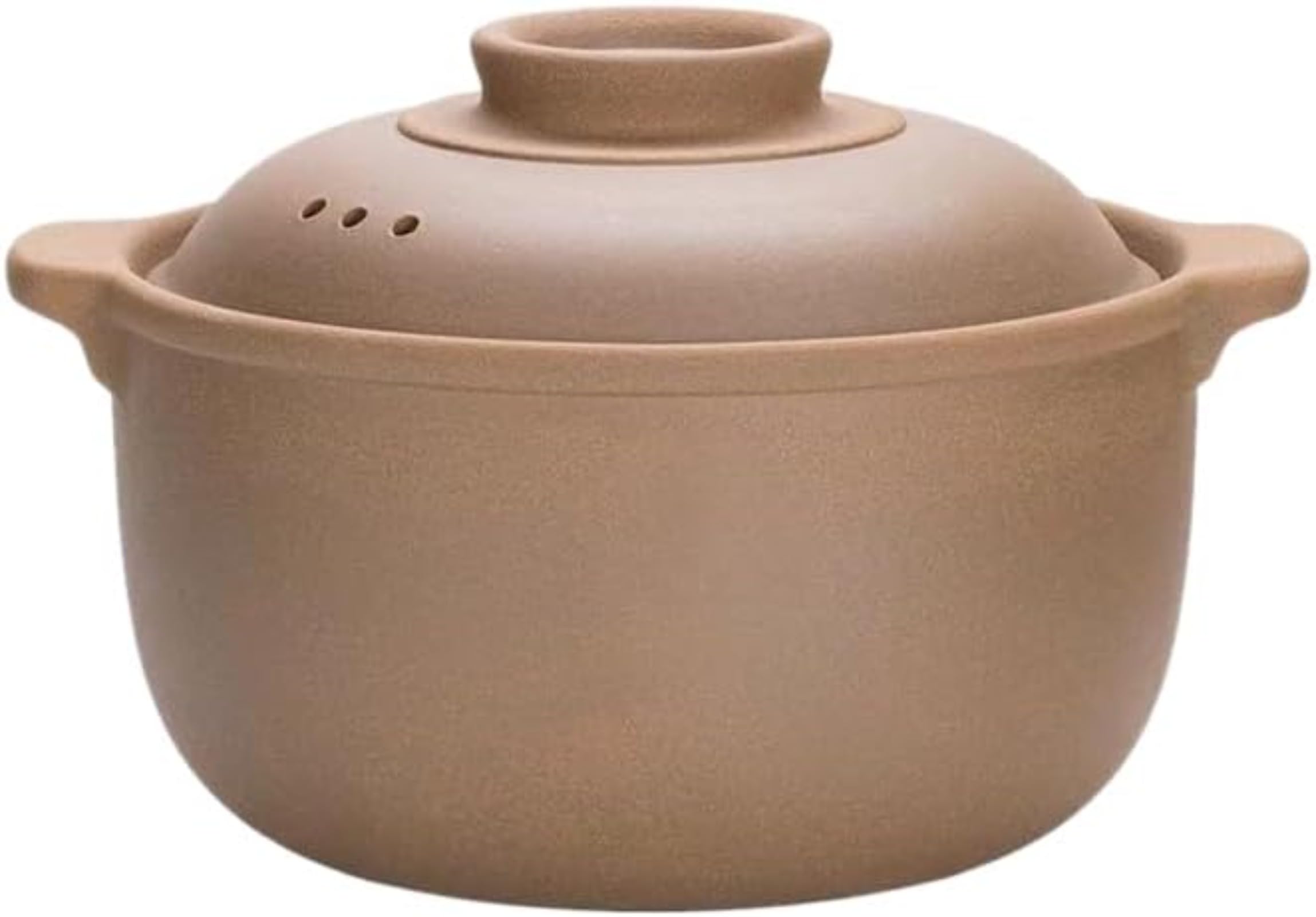 ヨモギ蒸し 壺 陶器製 中型鍋 茶色 取っ手付き ヨモギ蒸し 壺 陶器製