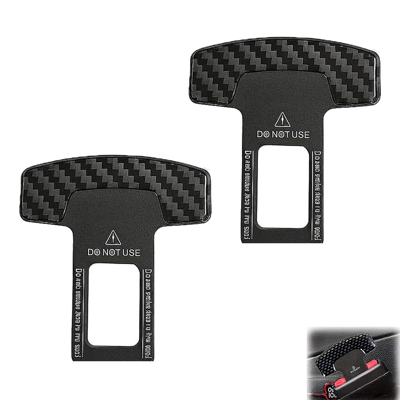 CUWERFO 2 Pack Seat Belt Buckle, Car Seat Belt Clip, Seat Belt Clips, Car Seat Belt Adjuster Clip, for Most Different Auto Models(Black)