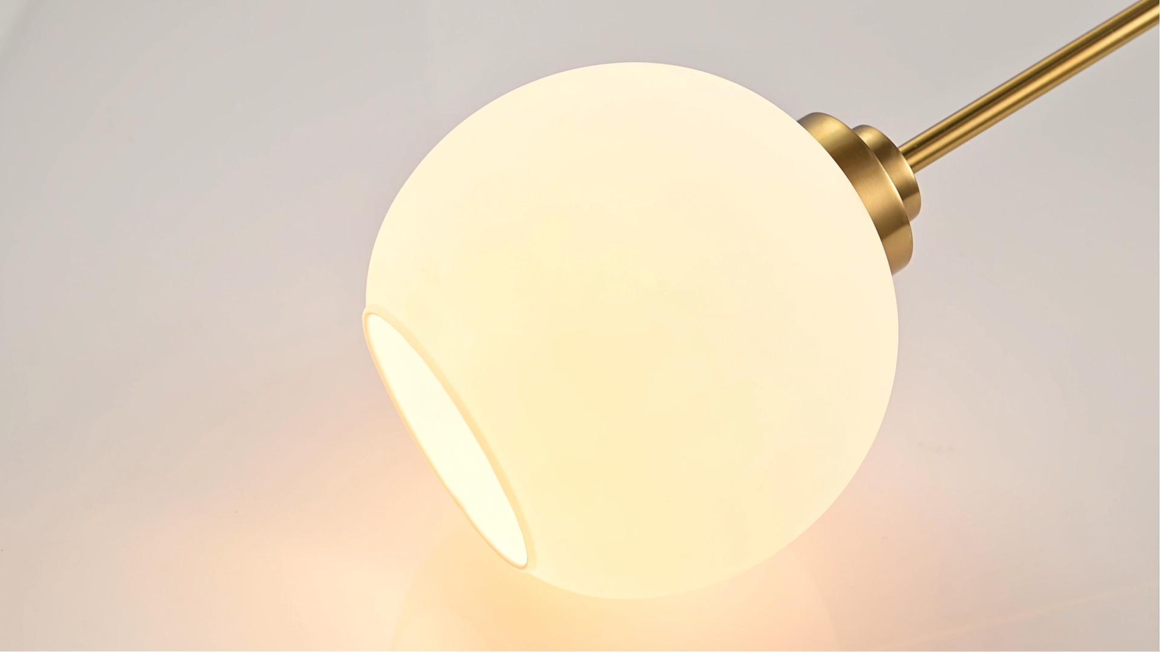 Image of 2 Pack Gold Globe Pendant Lights, Mid Century Gold Pendant Light Fixtures, Globe Pendant Lights Kitchen Island with Milk Glass Shade Adjustable Hanging Fixture for Dining Room (Bulbs not Included)