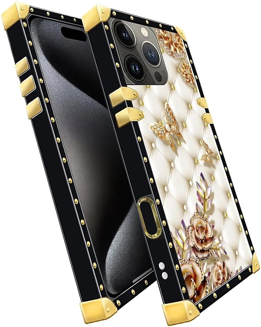 Case Compatible with iPhone 16 Pro Max Case,Luxury Soft TPU & Hard PC Back for Girls Women,Shockproof Protective Cover,Diamond Butterfly - Image 2