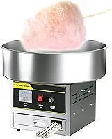 Máquina comercial de algodão doce de 1200 W, fabricante profissional de algodão doce, fabricante elétrico de algodão doce para festa de aniversário, prata
