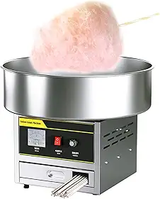 Máquina comercial de algodão doce de 1200 W, fabricante profissional de algodão doce, fabricante elétrico de algodão doce para festa de aniversário, prata