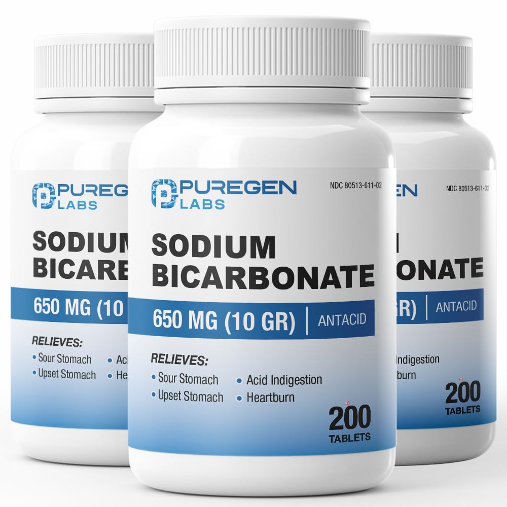 Puregen Labs Sodium Bicarbonate Tablets 650mg (10 Grains), 200 Count — Amazon image 8