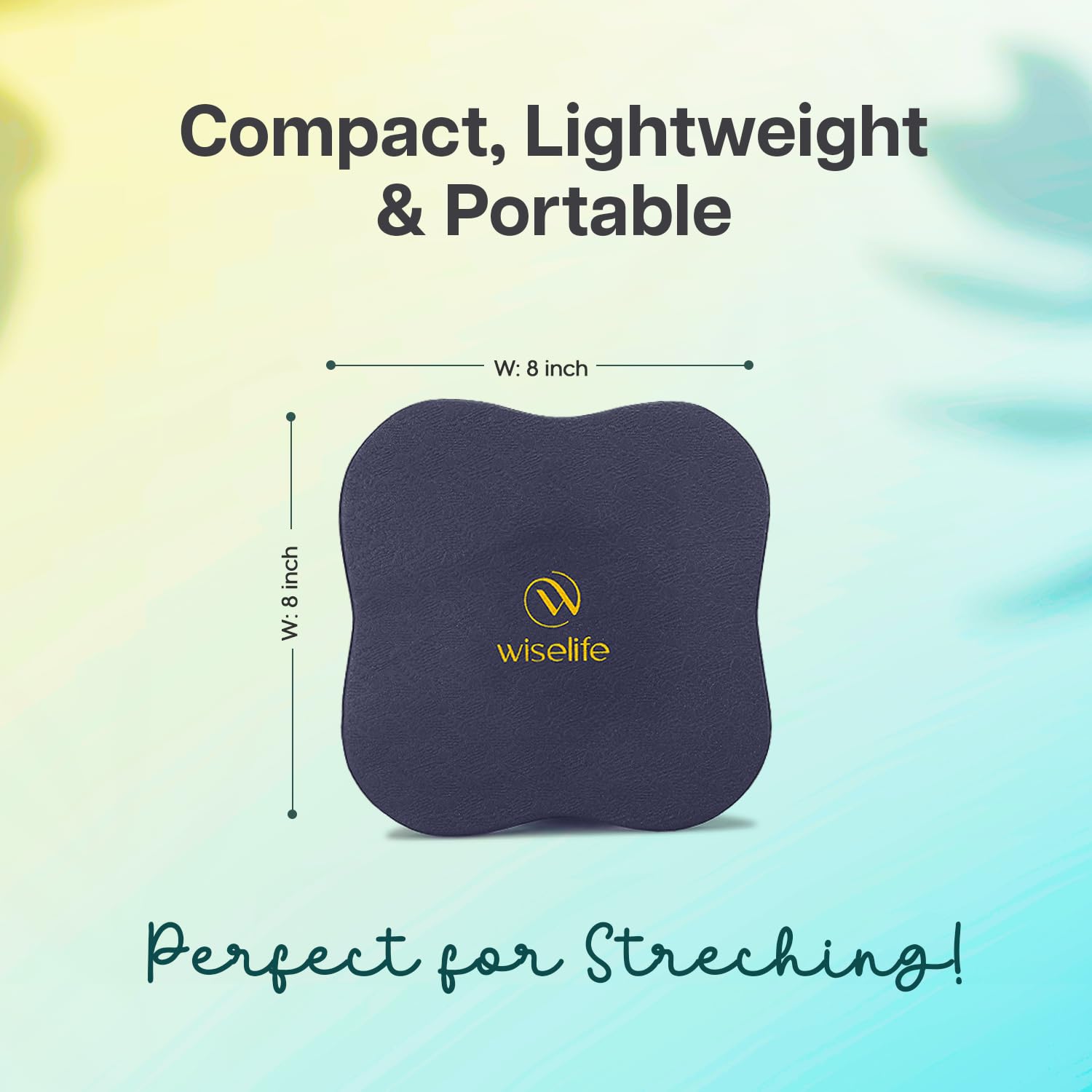 Wiselife Knee Pad | High Density Premium ECO-TPE Foam Material, Soft Surface, Kneeling Support for Yoga, Cushion for Knees, Hands, Wrists, and Elbows (Navy Blue/Yellow - Set of 2) - Image 5 thumbnail