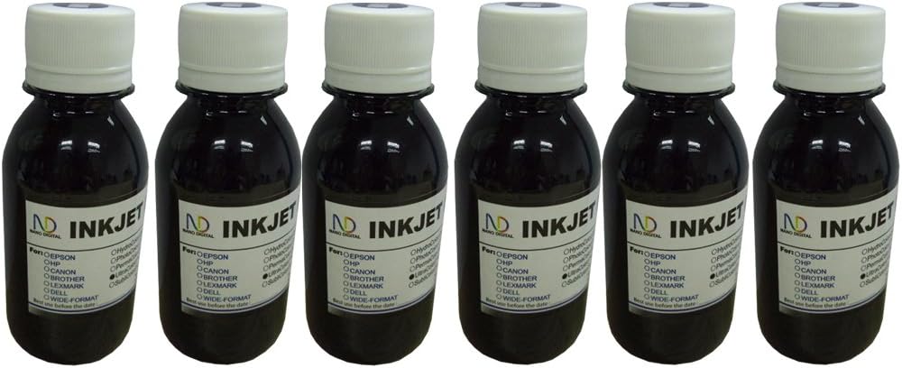 Black Refill Ink for HP 45 60 61 74 56 21 27 96 701 901 Printer Cartridge 6x100ml