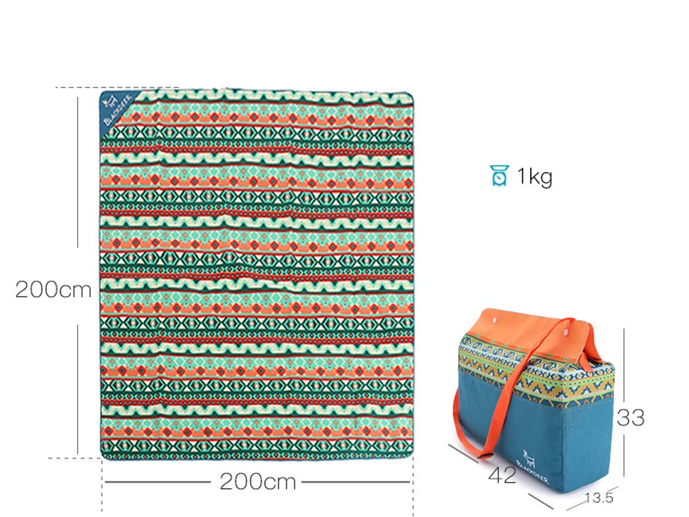 Boho koc piknikowy trawa dywan XXXL składany wodoodporny polar mata plażowa przytulna podkładka bardzo duża trwała namiot dywan super miękki dla dzieci na zewnątrz 200 x 200 cm