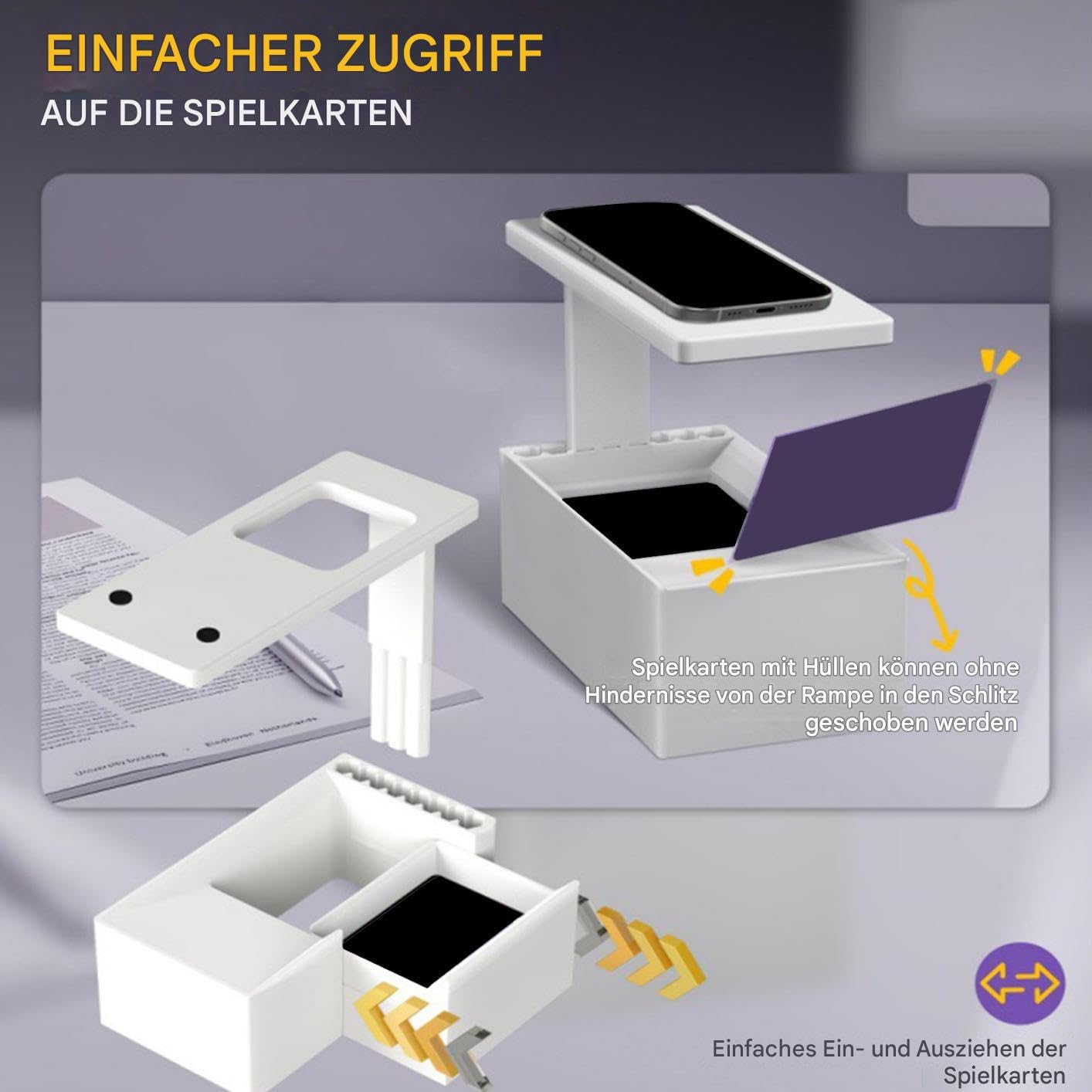 Soporte de escaneo de tarjetas comerciales, escáner de tarjetas portátil con soporte para teléfono, diseño base sin deslizamiento, escaneo rápido, herramienta de escaneo multifuncional para clasificar
