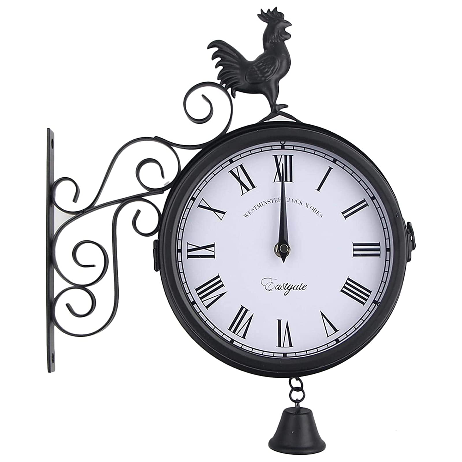 Horloge de jardin extérieur double face pour décorer votre terrasse rétro
