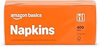 Amazon Basics Everyday Paper Napkins, 400 Count - Reliable Multi-Purpose Disposable Napkins for Meals, Parties & Cleanup