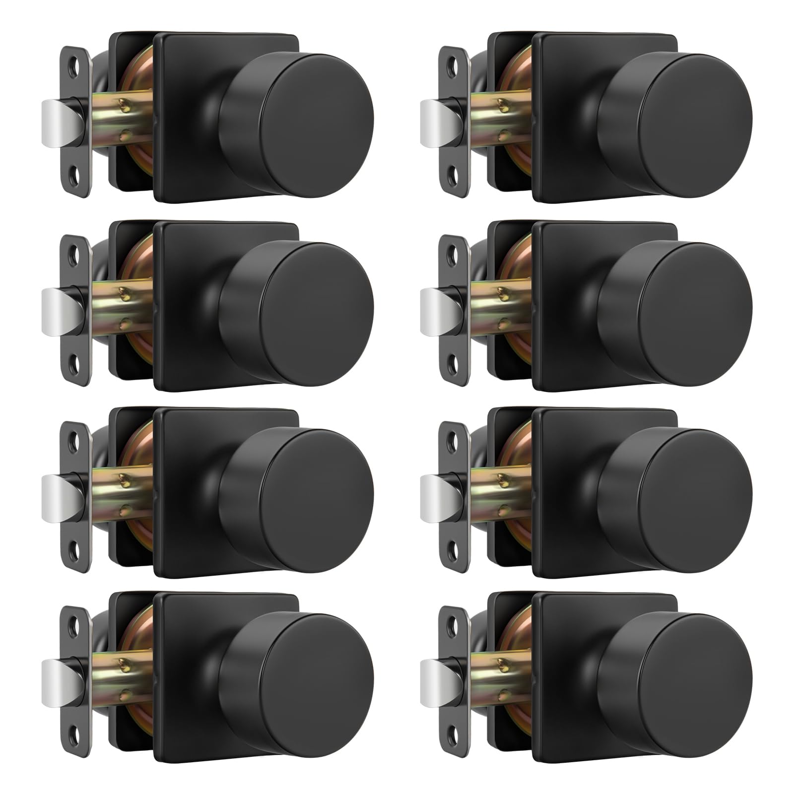 Photo 1 of Goldenwarm Matte Black Passage Door Knobs (8 Pack)