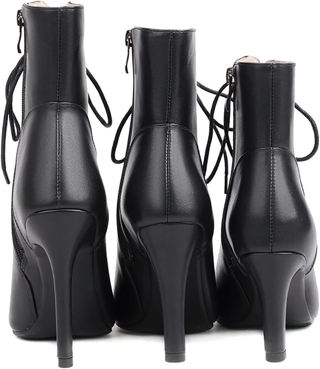 Women's Lace Up Peep Toe Stiletto High Heels Ankle Boot Fashion Side Zipper Sexy Dance Shoes Classic Gladiator Summer Booties