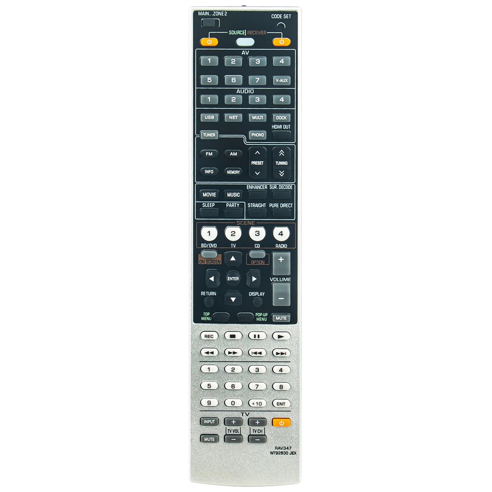 ＊Yamaha RAV347 WT92830 JEX リモコン Amazon.com: RAV347 WT92830 Replace Remote Control Compatible with