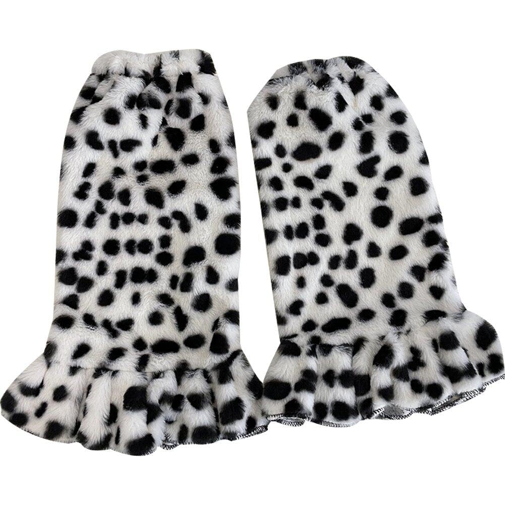 Sanfly Women's Cow Plush Leg Warmers Print Leg Warmers Long Leg Sleeve Long Boots Cuff Foot Warming Cover For