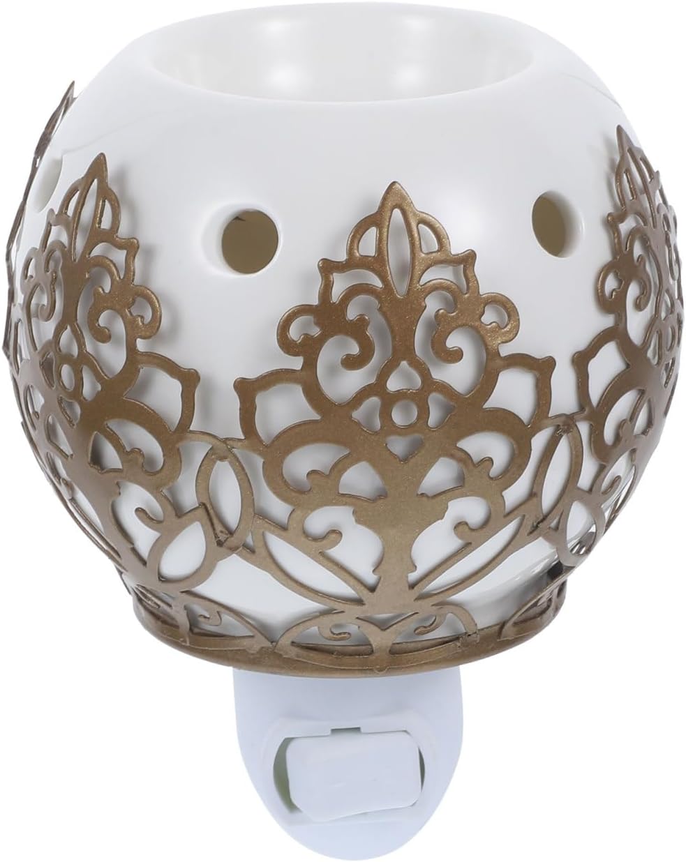 PRETYZOOM Electric Wax Warmer Lamp Plug-in Aromatherapy Diffuser with Ceramic Design for Home Bedroom Night Light and Decorative Fragrance 4.92X3.74 Inch