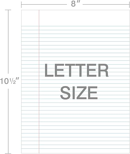 Miniatura 3 de KAISA hojas de repuesto, hojas sueltas con rayas angostas, 8 x 10.5pulgadas, hojas con 3agujeros perforados para carpetas de 3anillas, 150 hojas por