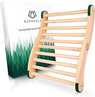 Nordholz® Sauna Rückenlehne ergonomisch aus 100% nordische Fichte | Perfekte Rückenstütze für sofortigen Wohlfühleffekt - Holz Lehne für Sauna und Infrarotkabine - Premium Sauna Zubehör