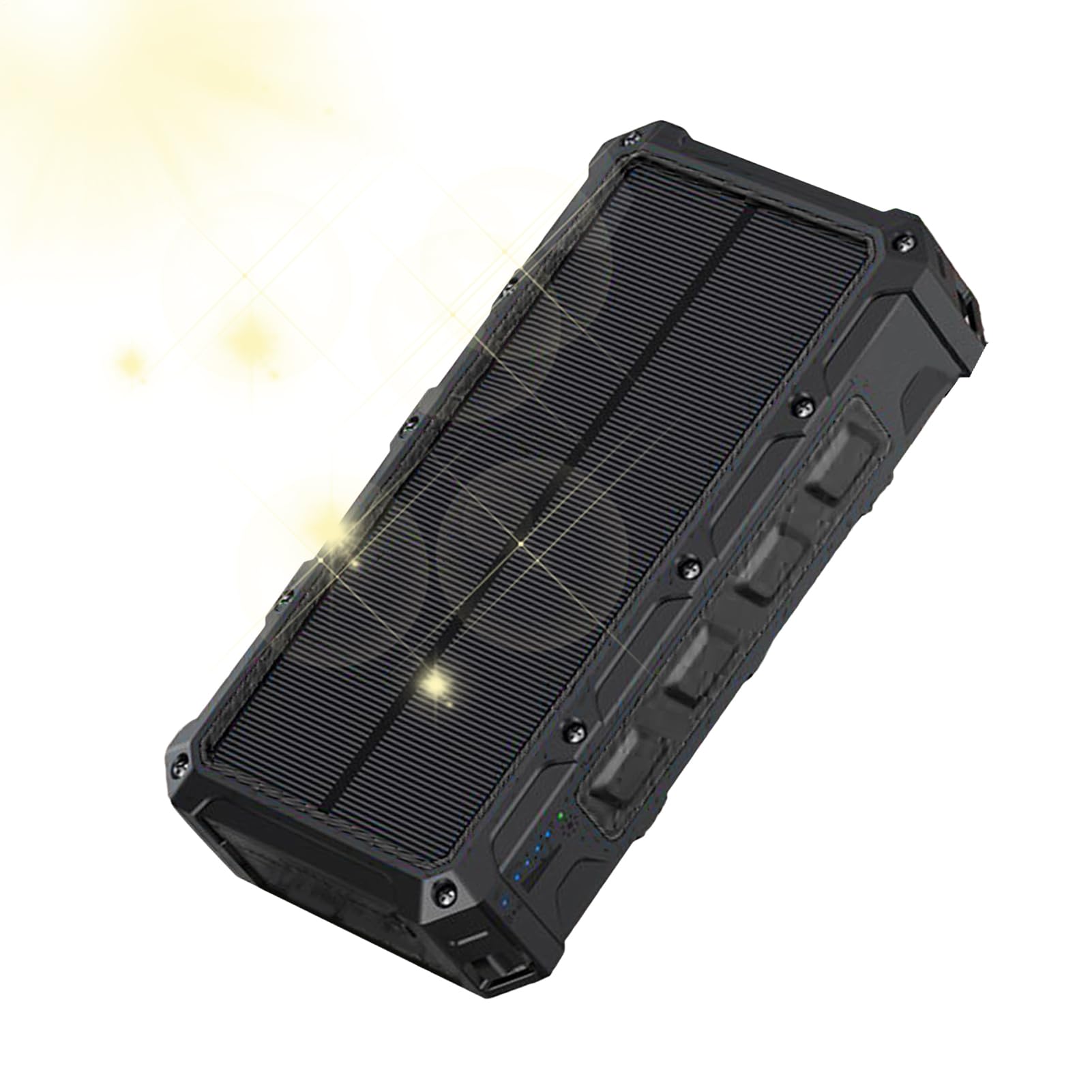 Powerbank Solaire - Caricabatterie portatile veloce con luce incorporata, batteria esterna pieghevole con allarme SOS e integrata per donne, uomini e adolescenti