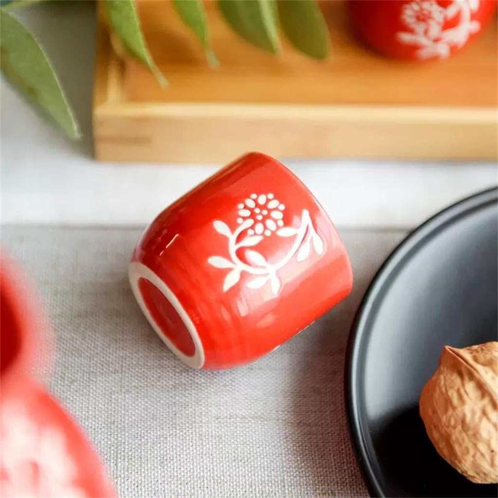 Antique Ceramic Wine Set Set White Wine Cup Home Retro Small Wine Pot Wine Glass Dispenser (