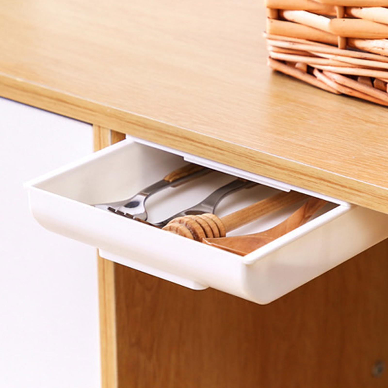 Untertisch-Aufbewahrungsbox Kleber für Bürobedarf Versteckte Aufbewahrungslösung für Zuhause und Schreibtischzubehör Platzsparendes Kaktus-Design