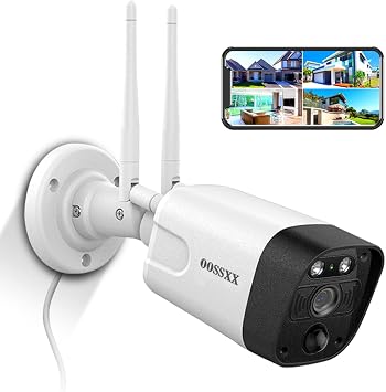 OOSSXX 5.0MP و130 هوائي مزدوج لكشف PIR للصوت واسع الزاوية ثنائي الاتجاه يعزز نظام الكاميرا اللاسلكية لأمن WiFi وكاميرا أمان لاسلكية خارجية وكاميرات خارجية رصاصية للمراقبة المنزلية وحزمة واحدة
