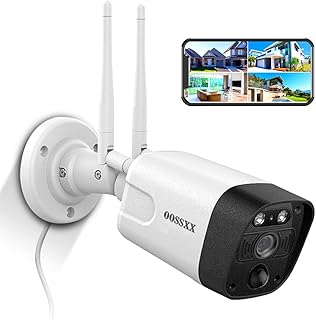 OOSSXX (5.0MP & 130° Ultra Wide-Angle) PIR Detection 2-Way Audio Dual Antennas Security Wireless Camera System Outdoor Wireless Security Camera, Home WiFi Surveillance Bullet Exterior Cameras