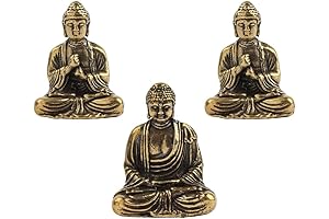 3Pcs Mini Pure Brass Sakyamuni Buddha Figurines
