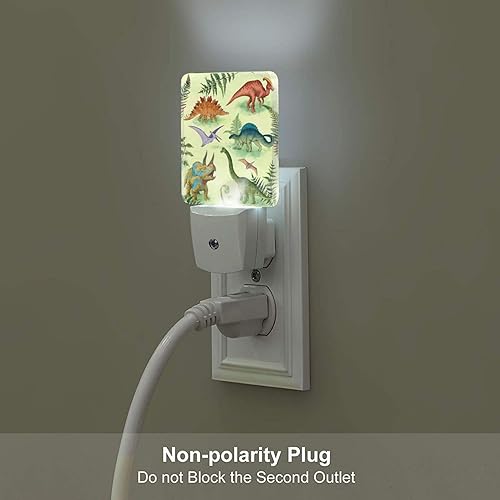 Miniatura 4 de Luz nocturna de dinosaurio, luces nocturnas LED enchufables, lámpara con sensor automático del atardecer al amanecer para dormitorio, baño, cocina,