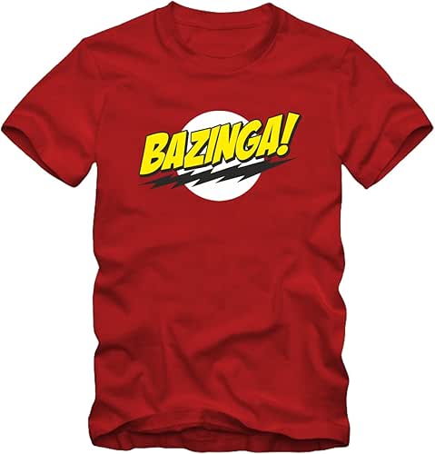 T-Shirt Bazinga Big Bang Theory By (M Uomo, Rosso)