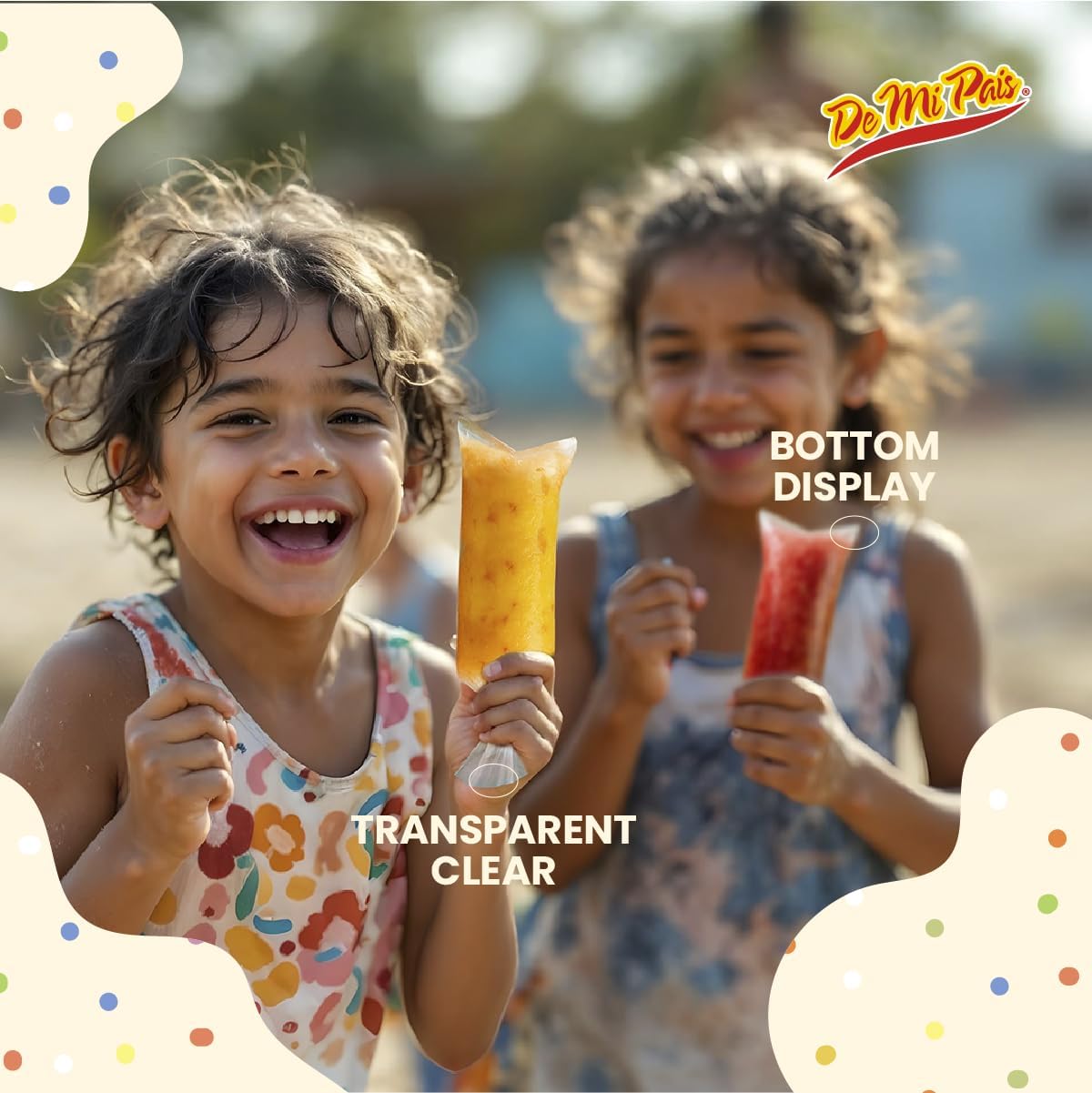 De Mi Pais Topogigios Ice Cream Bags – Perfect for Bolis, Popsicles, and Ice Storage, Durable Small Plastic Pouches for Homemade Treats, 100-Count, 20-Pack