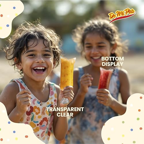 Vista 5 de De Mi Pais Topogigios - Bolsas para helados, perfectas para bolis, paletas y almacenamiento de hielo, bolsas de plástico pequeñas y duraderas