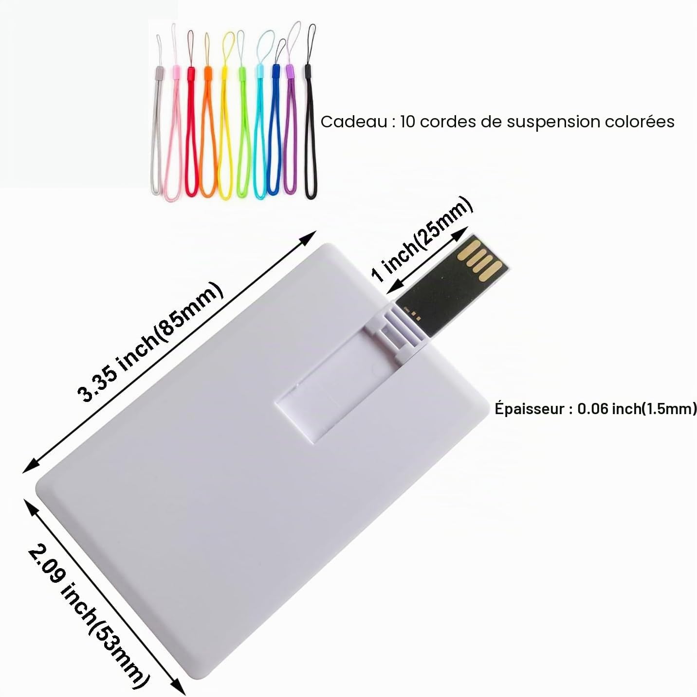 10 Pièces Clé USB 32 Go Lecteur Flash USB Carte de Blanc Card Mémoire Stick pour la Sauvegarde de l’Ordinateur/Ordinateur Portable