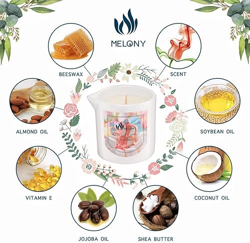 Miniatura 4 de MELONY Vela de aceite de masaje, aceite de masaje hidratante y vela de loción, 8.1 onzas, regalo lujoso para hombres o mujeres (malvavisco)