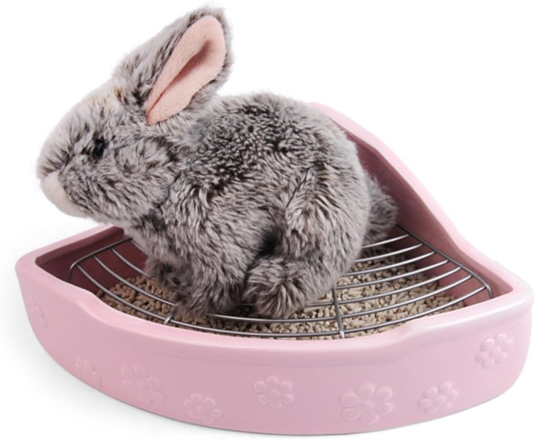 Balacoo Pet Cleaning Toilet Rabbit and Guinea Pig Ceramic Litter Boxes Tipping Pet Supplies
