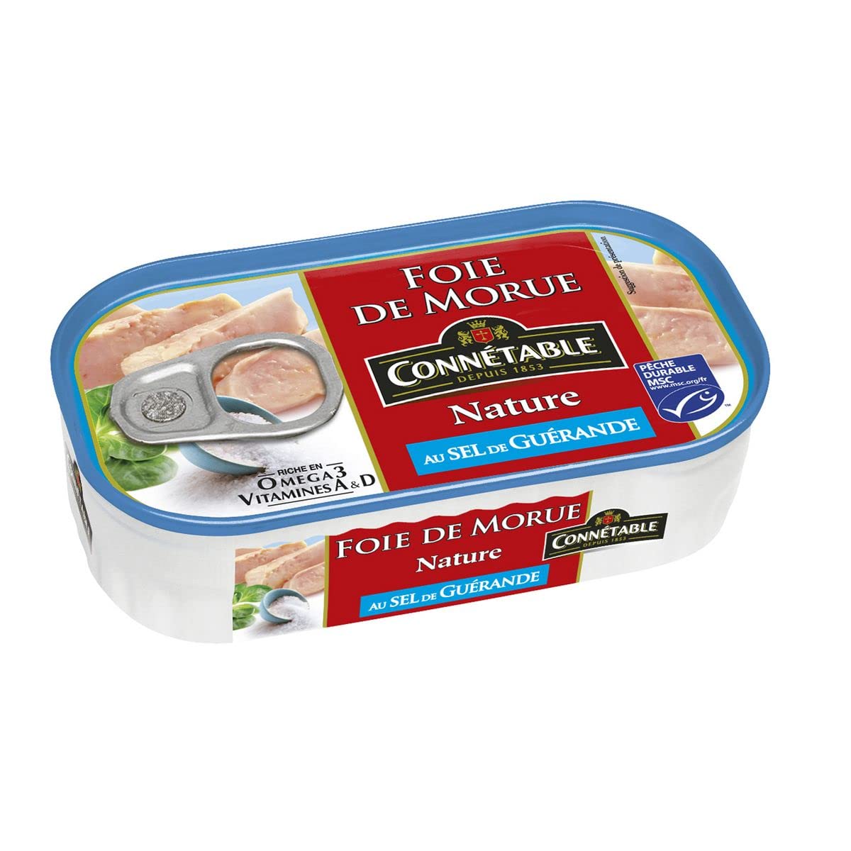 CONNETABLE - Foie De Morue Nature Au Sel De Guerande 121G - Lot De 3