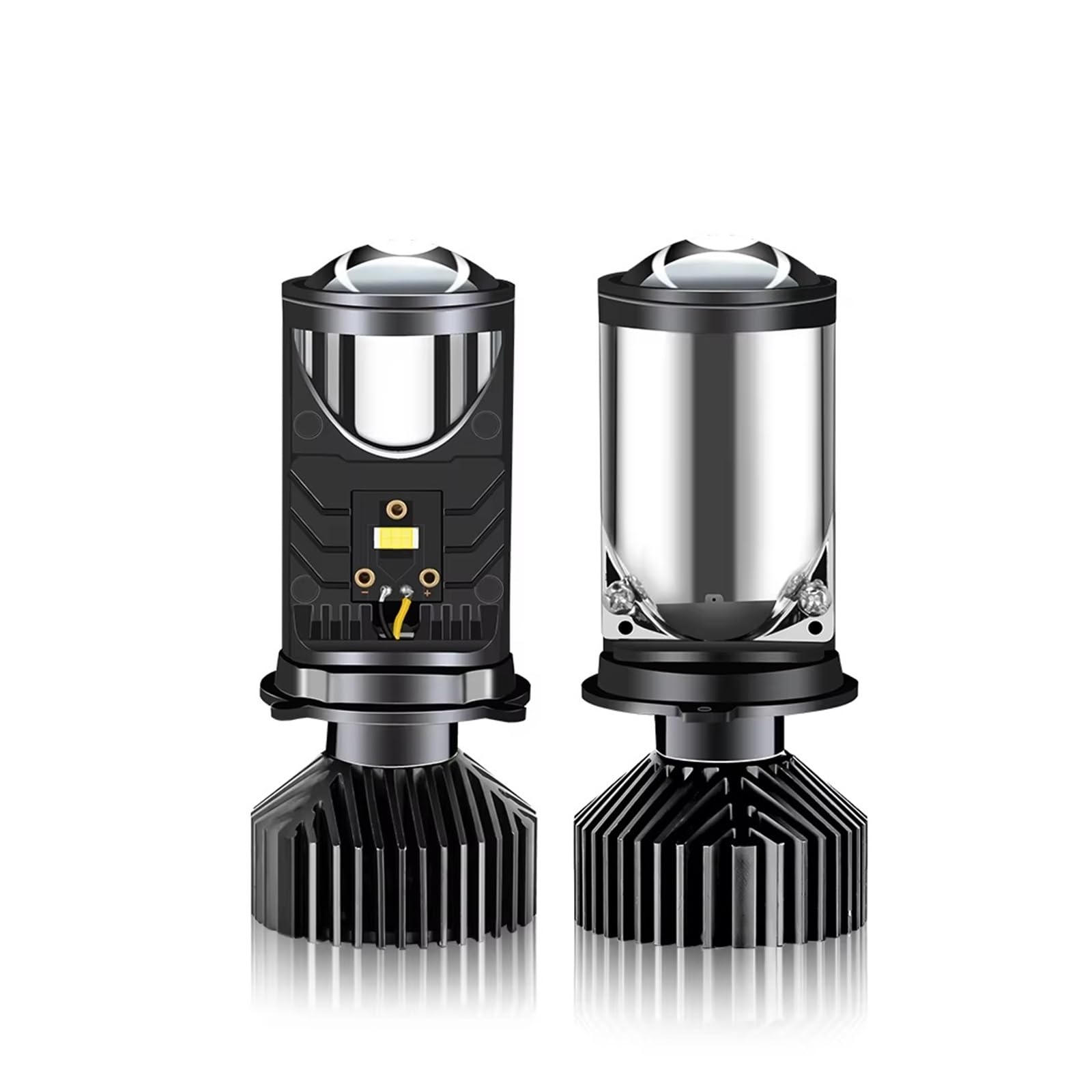 Faros Delanteros Y6 H4 Para Mini Lente De Proyector Faros LED Ventilador Turbo Coche Super Brillante Hi Lo Beam Lámpara Luz Bombillas FARO PRINCIPAL