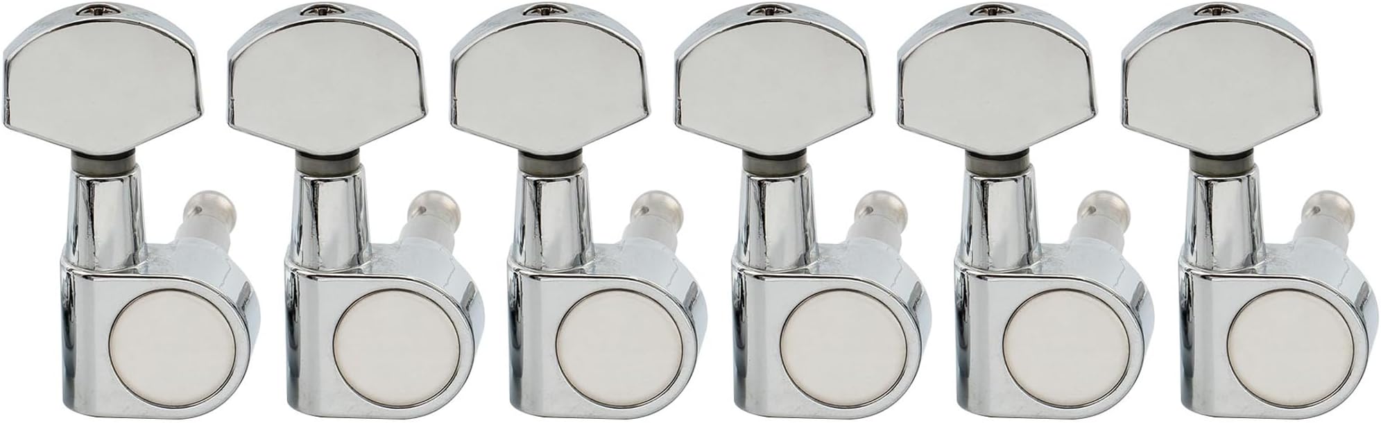 Musiclily Pro Mécaniques Bloquantes Gaucher 6 En Ligne 18:1 - Tuners Locking Vintage Pour Guitare Strat Tele Style - Nickel - Précision Et Stabilité D'Accordage