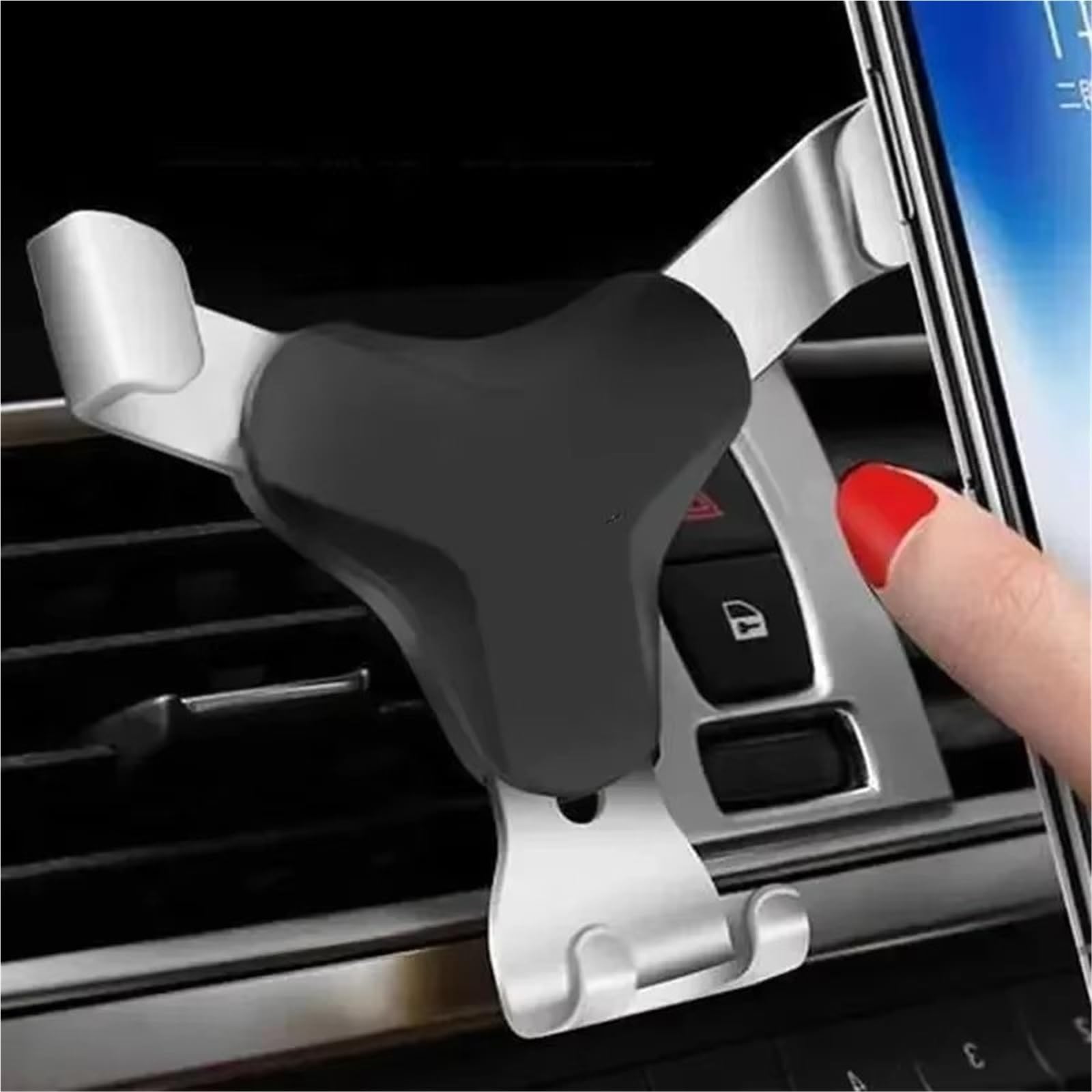 para iPhone 15 Gravity Car Holder Auto Air Vent Mount Clip Bracket Soporte Celular No Magnético GPS Soporte Teléfono Móvil Soporte Móvil Coche(Black)